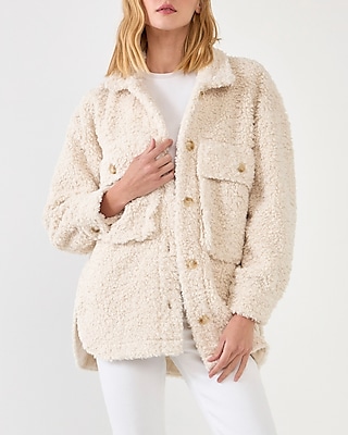 womens oversized sherpa jacket