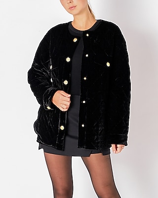 Endless Rose Oversized Quilted Velvet Jacket