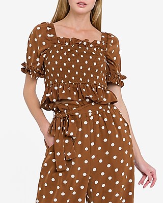 polka dot smock top