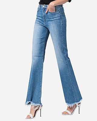 express high waisted flare jeans