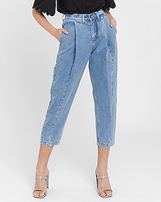 pleated high waisted jeans