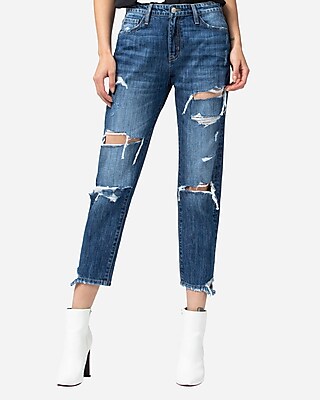 distressed cropped jeans womens