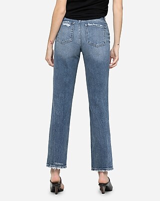 super high waisted straight leg jeans
