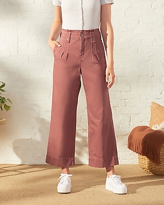 Super High Waisted Twill Flare Trouser Pant | Express