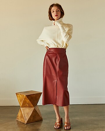 Women's Vegan Leather Skirts - Faux Leather Skirts - Express