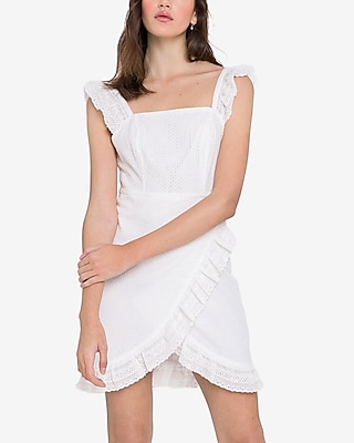 white eyelet mini dress