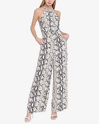 snakeskin print jumpsuit