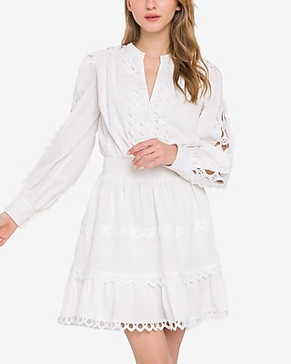 white long sleeve white dress