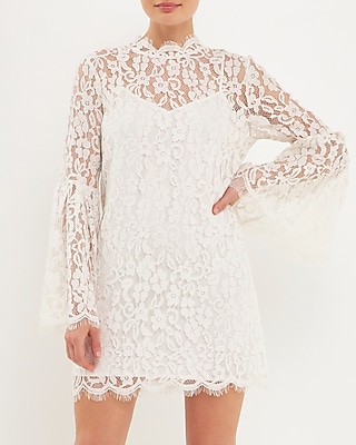 lace dress with bell sleeves