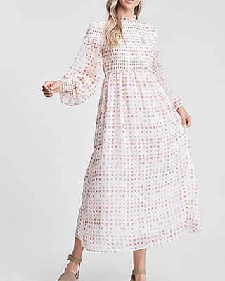 long sleeve maxi smock dress