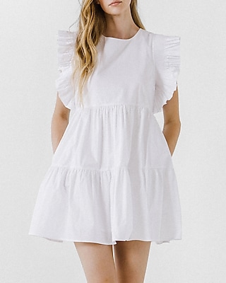 ruffled babydoll mini dress