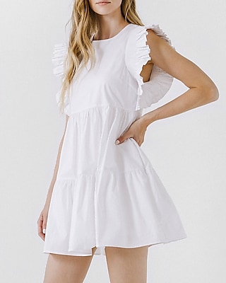 english factory ruffled babydoll mini dress