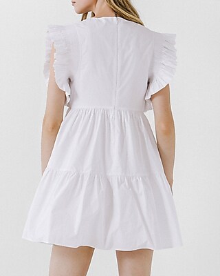 english factory ruffled babydoll mini dress