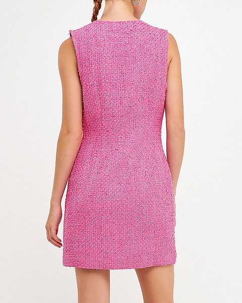 Endless Rose Women's Sleeveless Tweed Mini Dress, Lilac, Medium