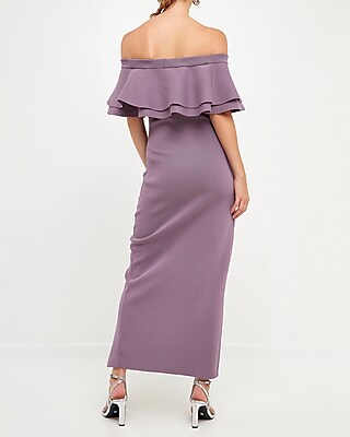 long purple cocktail dress