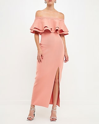 Free The Roses Solid Tiered Ruffle Midi Dress