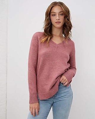 Express Chenille Sweater New Women Top Deep V Neck XS long sleeves Fall  fashion
