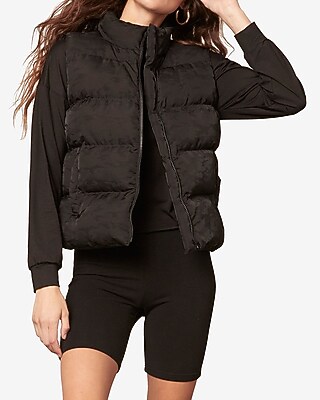 black puffer jacket vest