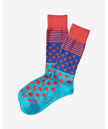 dot and stripe print dress socks