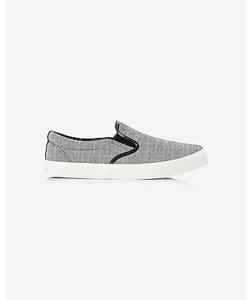 Black Chambray Slip-on Sneakers | Express