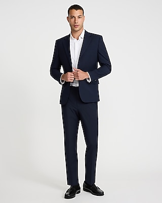 Slim Navy Wool-Blend Washable Modern Tech Suit Jacket