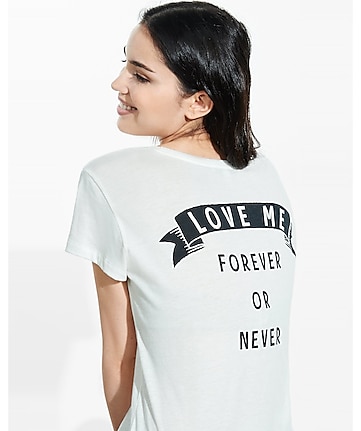 Express One Eleven Love Me Graphic Boxy Tee | Express