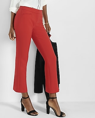Mid Rise Cropped Kick Flare Pants
