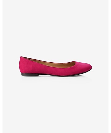 Faux Suede Almond Toe Flat | Express